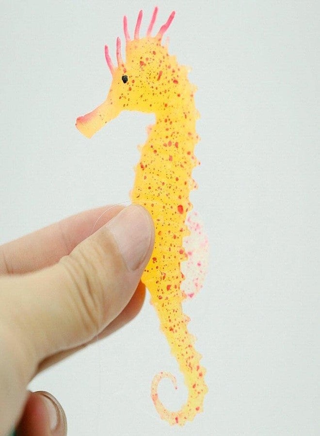 Labriciyon 1Pc Light Pink Aquarium Decor Luminous Artificial Soft Seahorse Hippocampus Fish Tank Ornament Exquisite Popular Aquarium Pipe Decor Fixed by Invisible Line and Sucker Tank Decoration Pet Supplies - Image 4
